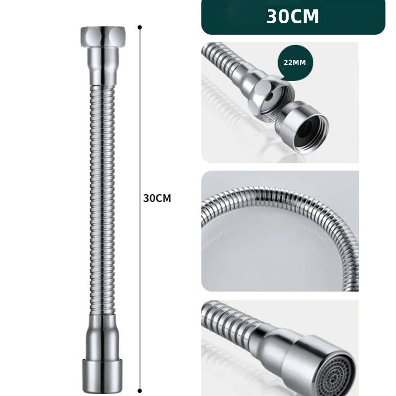 Rallonge de robinet rotatif flexible aérateur d'eau - Argenté – Image 3