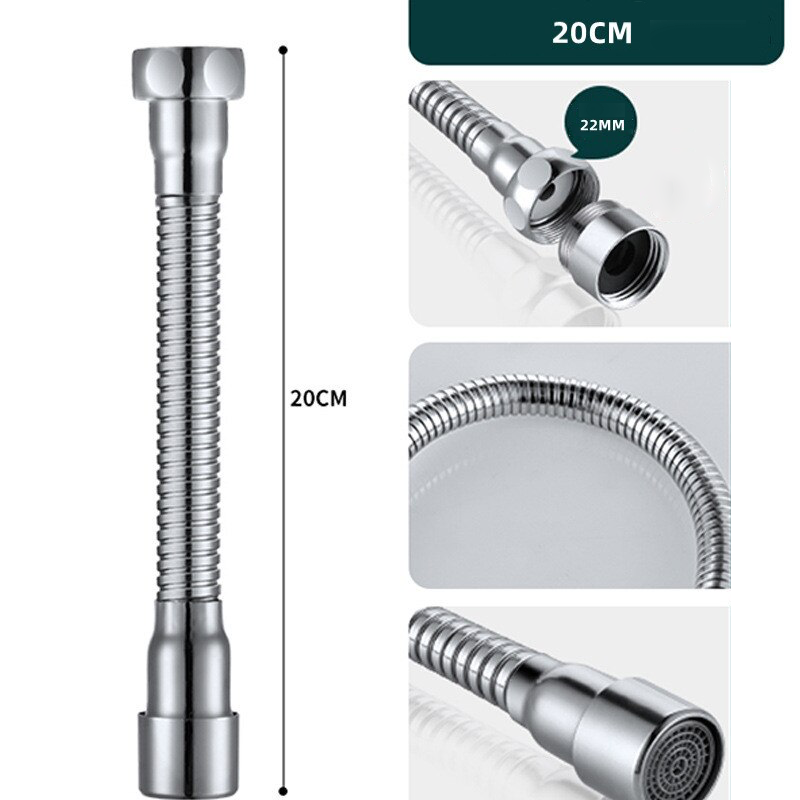 Rallonge de robinet rotatif flexible aérateur d'eau - Argenté – Image 2